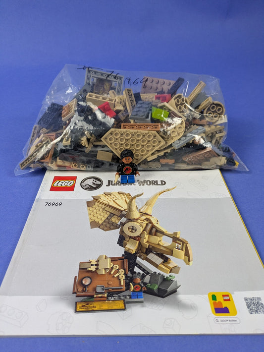 LEGO Jurassic World Dinosaur Fossils: Triceratops Skull 76969 Complete Pre-Owned