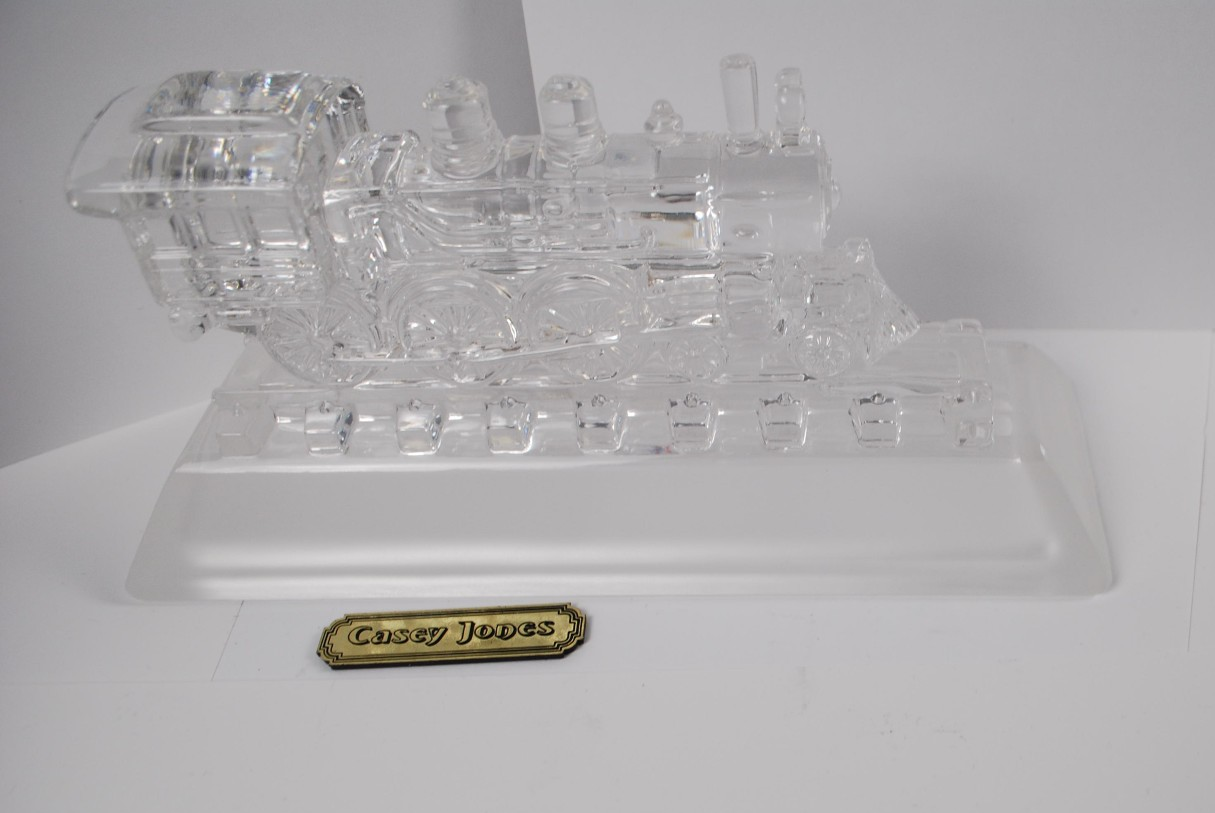 Hofbauer Magic Crystal Casey Jones USA Glass Train Locomotive Paperweight