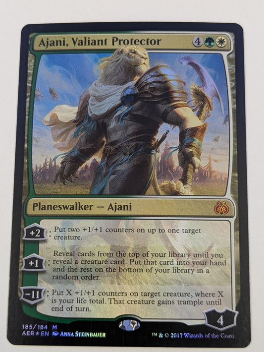 MTG Magic: Aether Revolt: Ajani, Valiant Protector Foil #185/184 Mythic - LP