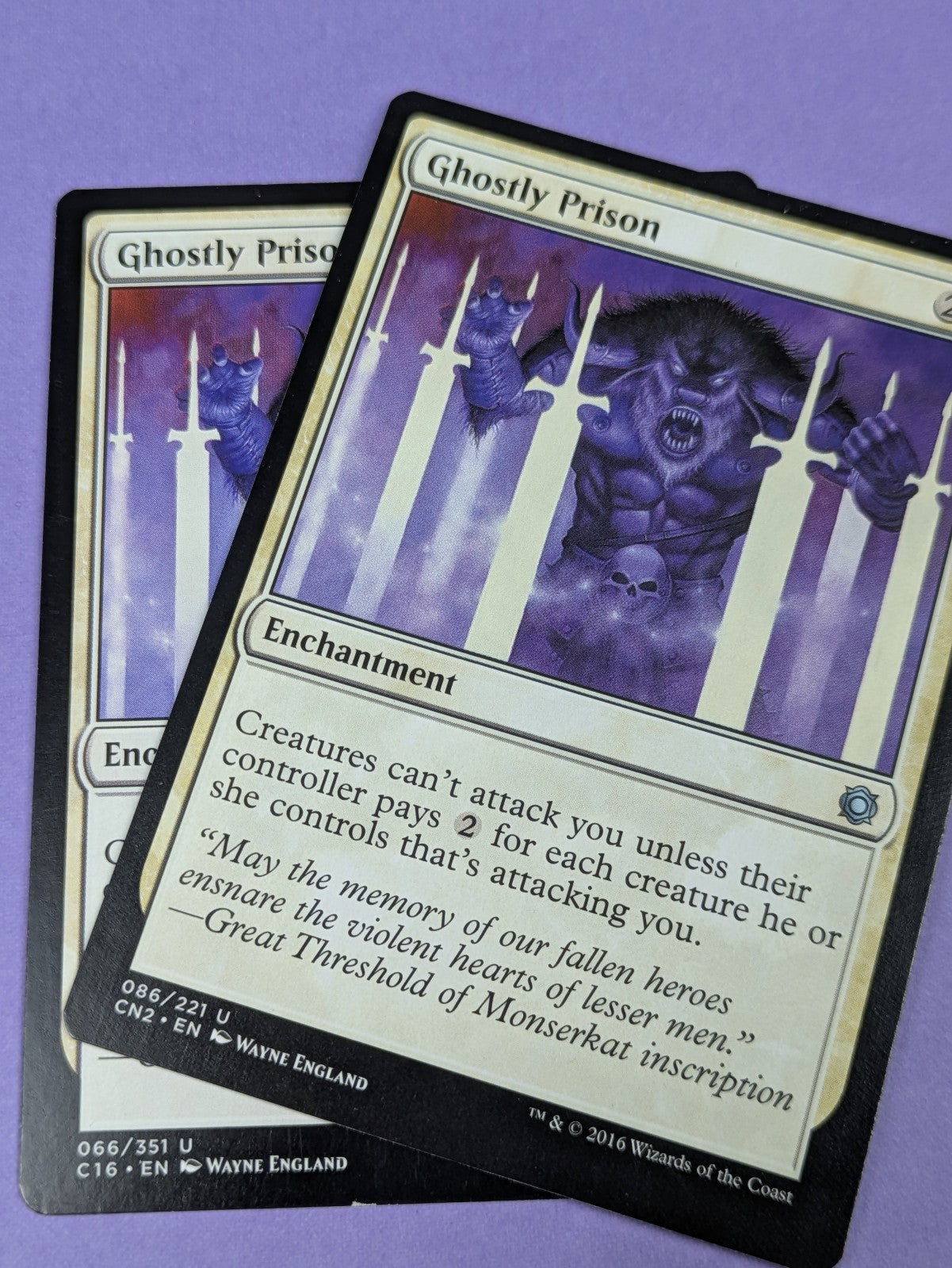 MTG Magic: Conspiracy: Take the Crown: Ghostly Prison #086/221 Uncommon - NM