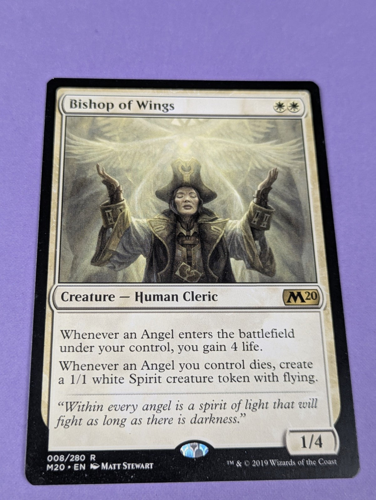 MTG Magic the Gathering: Core Set 2020: Bishop of Wings #008/280 Rare - NM