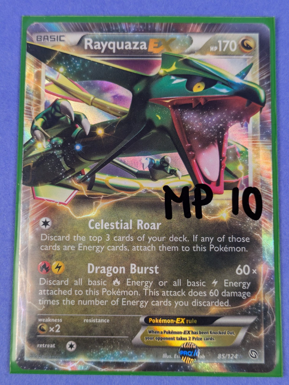 Rayquaza EX - 85/124 - Ultra Rare Dragons Exalted - Pokemon Card - MP