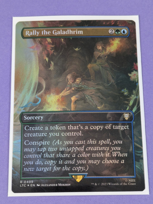 MTG: The Lord of the Rings: Rally the Galadhrim Borderless Foil #0499 Rare - NM