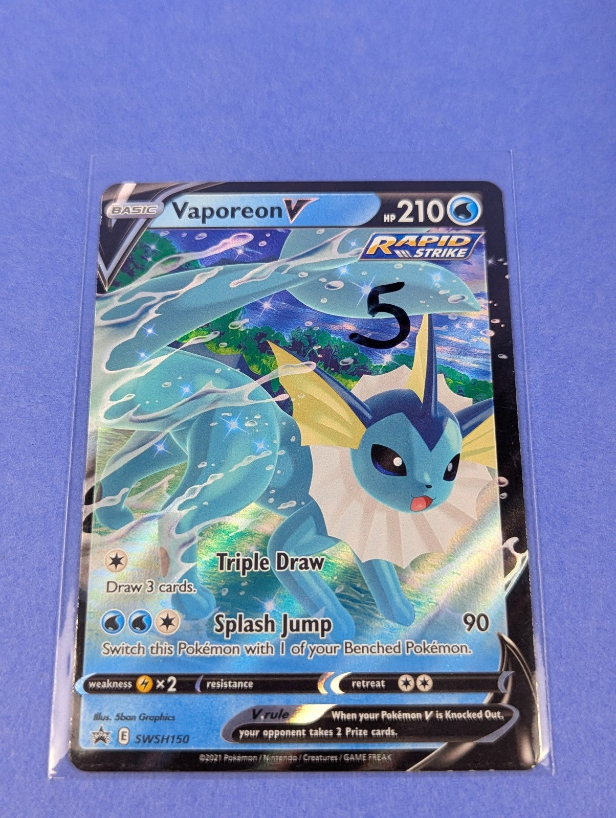 Vaporeon V - SWSH150 - Promo Holo Sword & Shield Promos - Pokemon Card - LP