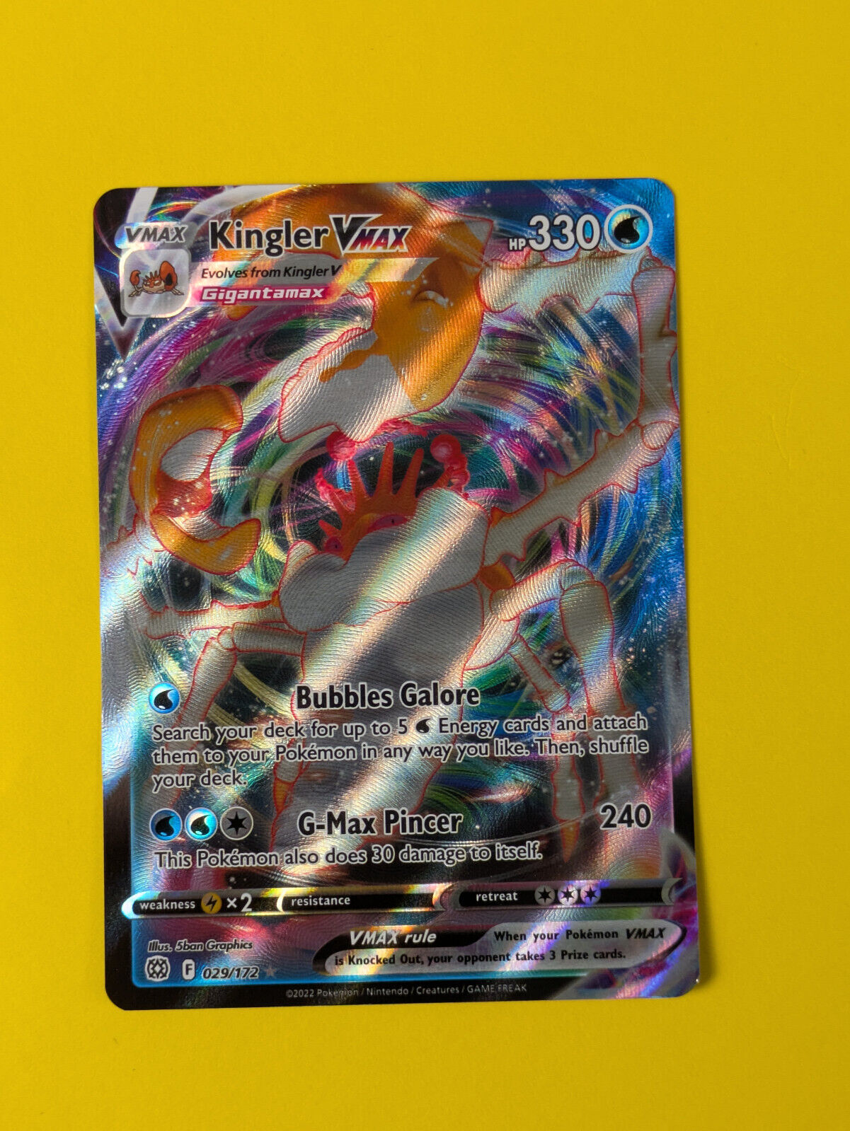 Kingler VMAX - 029/172 - Ultra Rare Brilliant Stars - Pokemon Card - NM
