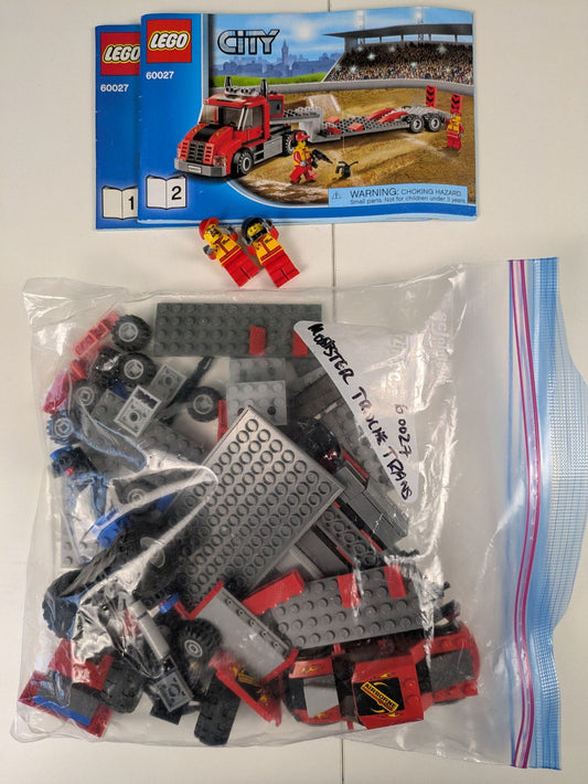 Lego Town: City: Off-Road: Monster Truck Transporter Set 60027 - Incomplete Set