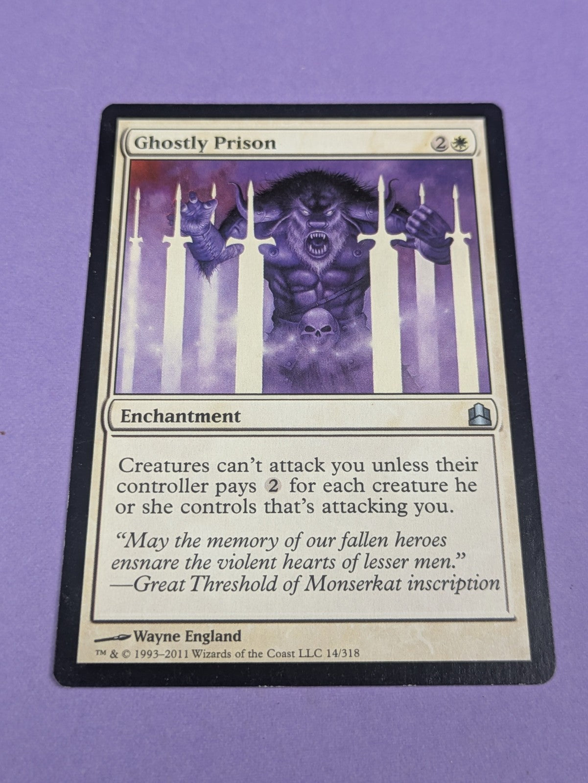 MTG Magic: Commander 2011: Ghostly Prison #14/318 Uncommon - LP