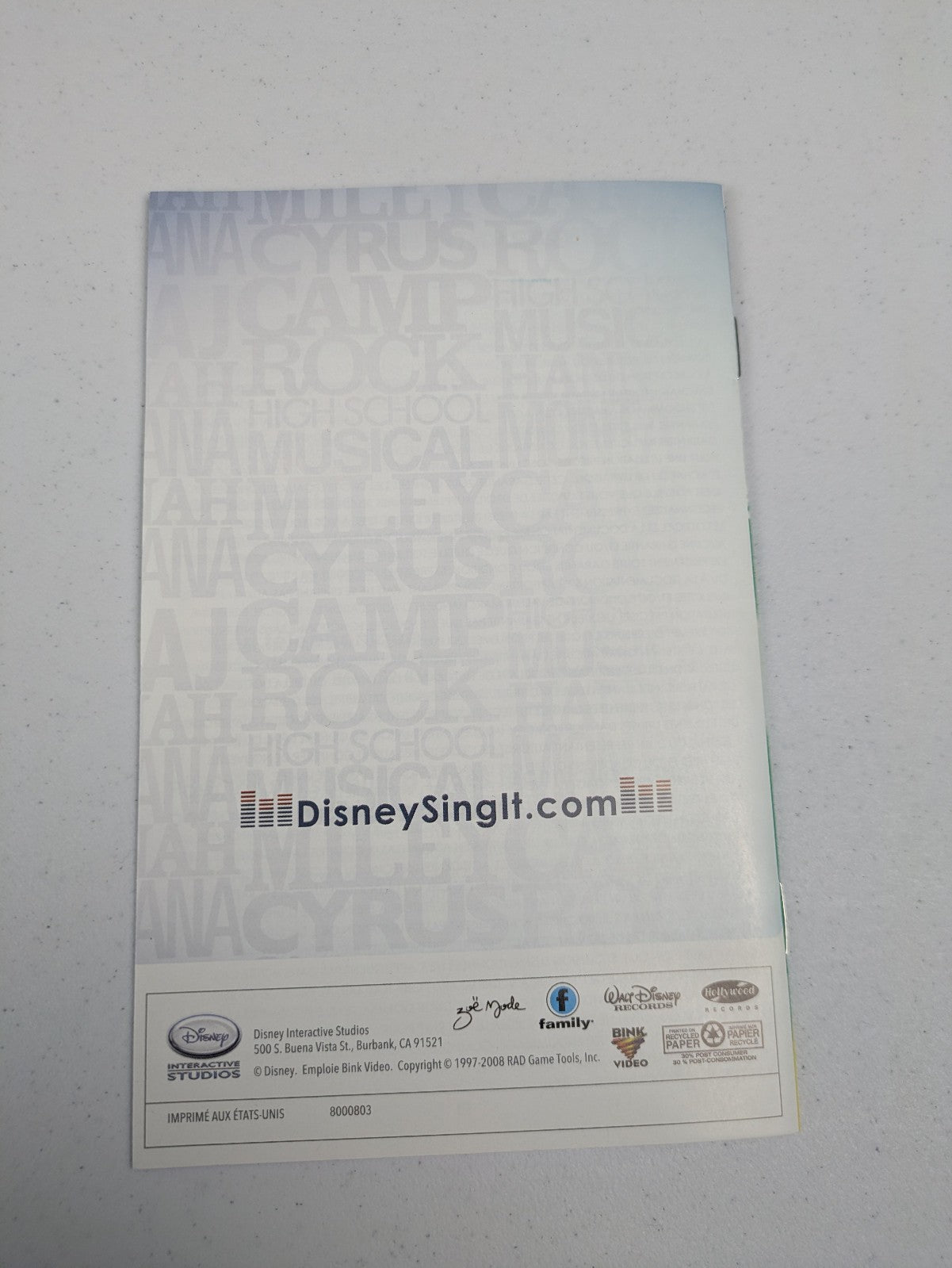 Disney Sing It (Nintendo Wii, 2008) CIB