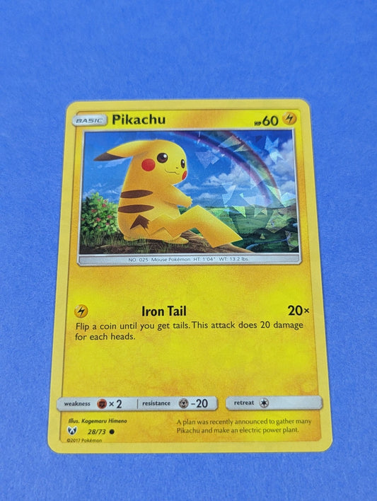Pikachu - 28/73 - Shattered Holo Common Sun & Moon Promos - Pokemon - NM