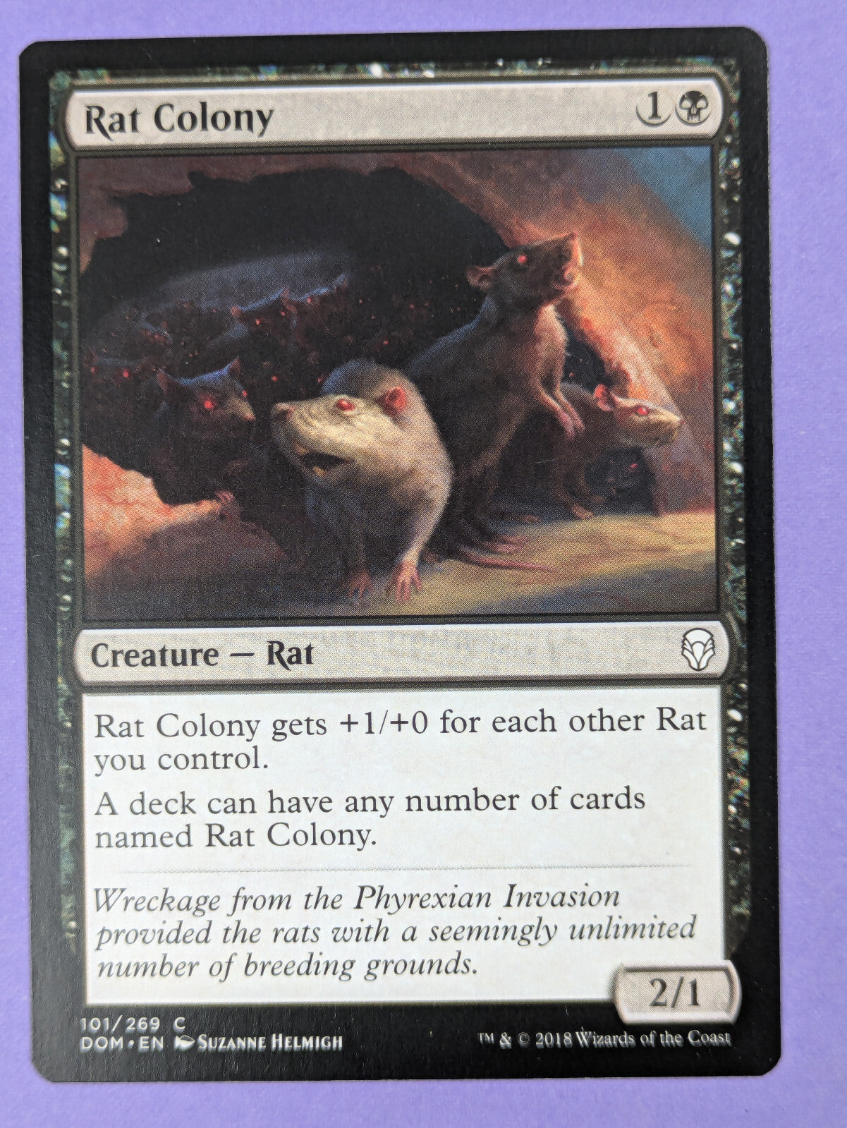 MTG Magic The Gathering: Dominaria: Rat Colony #101/269 Common - NM