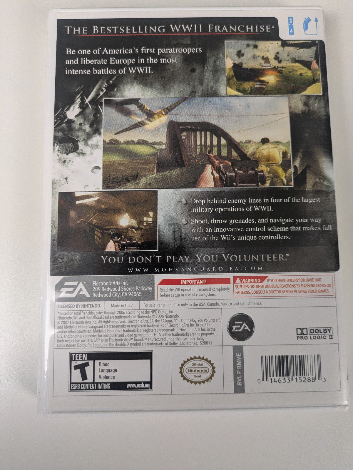 Medal of Honor: Vanguard (Nintendo Wii, 2007) CIB