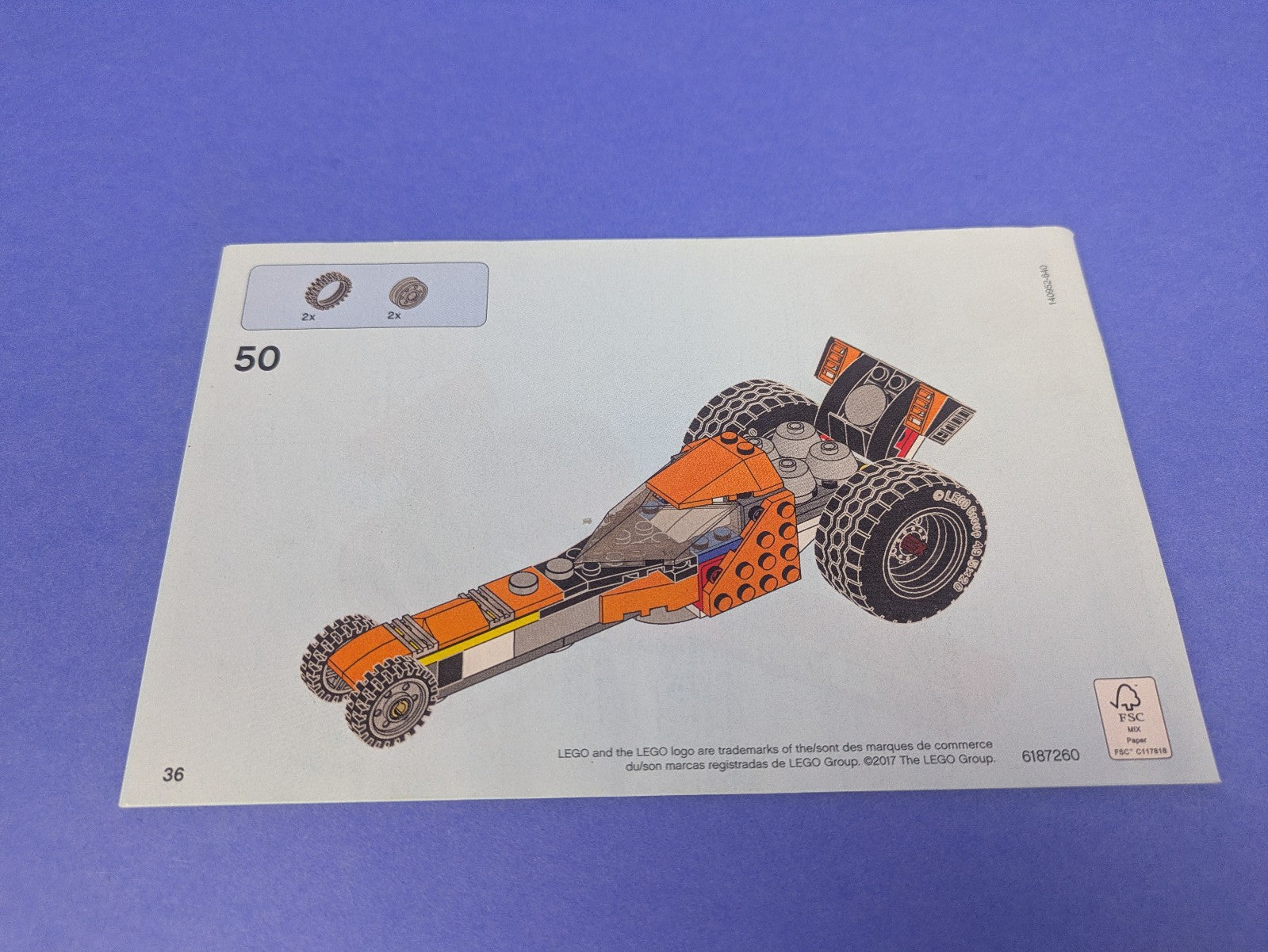 Lego Creator: Model: Riding Cycle: Sunset Street Bike Set 31059 - w/ Instruction