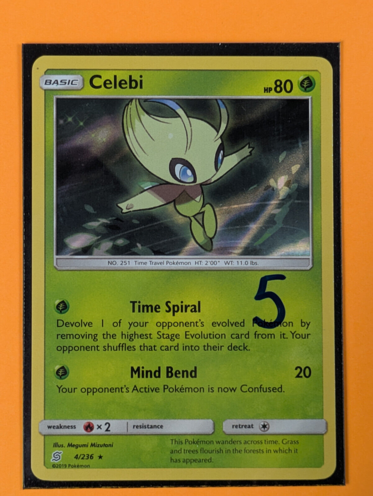 Celebi - 4/236  - Holo Rare Unified Minds Unified Minds- Pokemon Card - NM