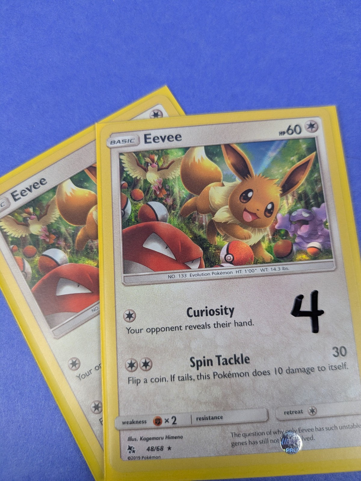 Eevee - 48/68 - Rare Holo Hidden Fates - Pokemon Card - NM
