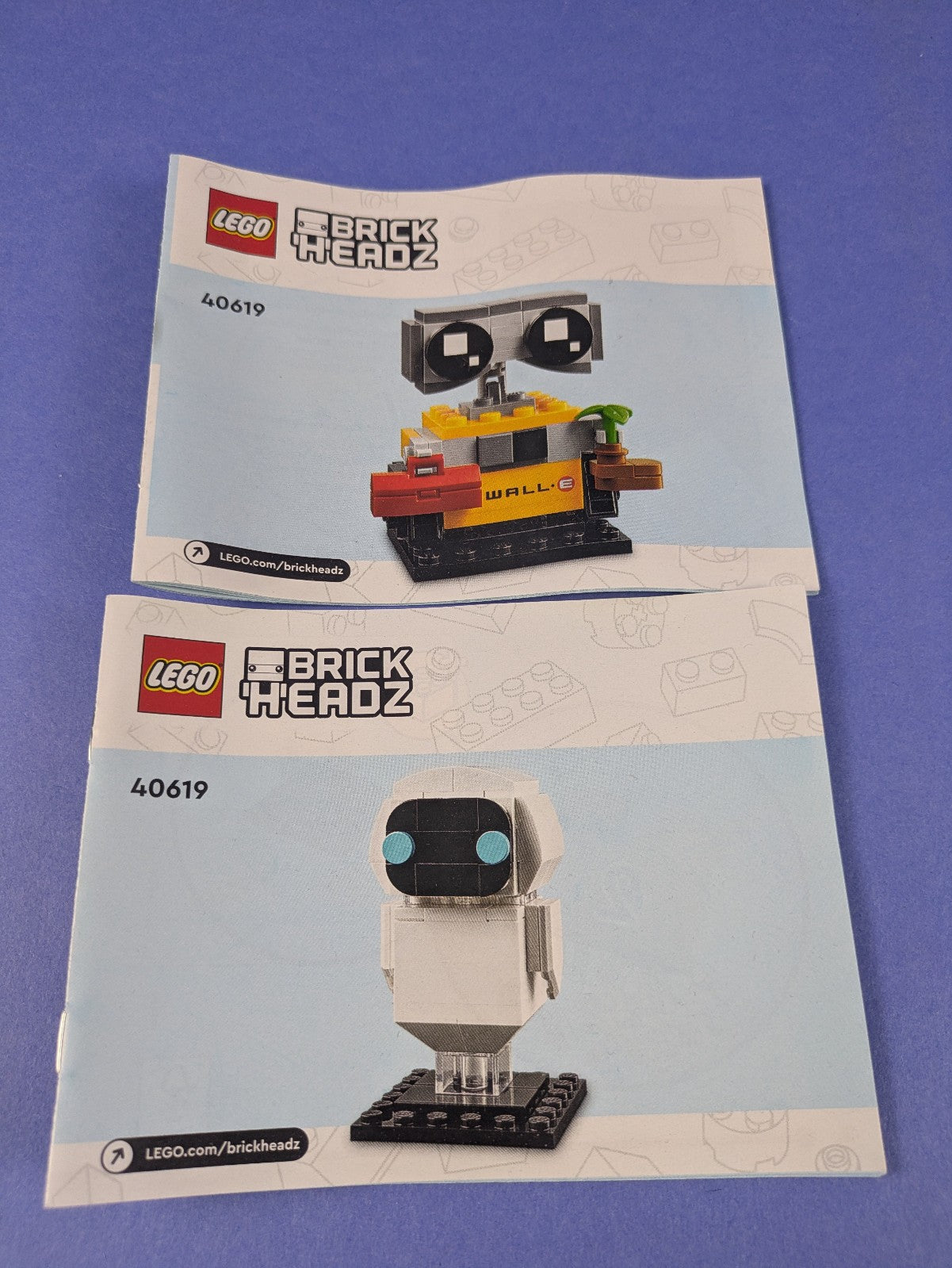 LEGO BrickHeadz EVE & WALL-E 40619 Complete Set Pre-Owned