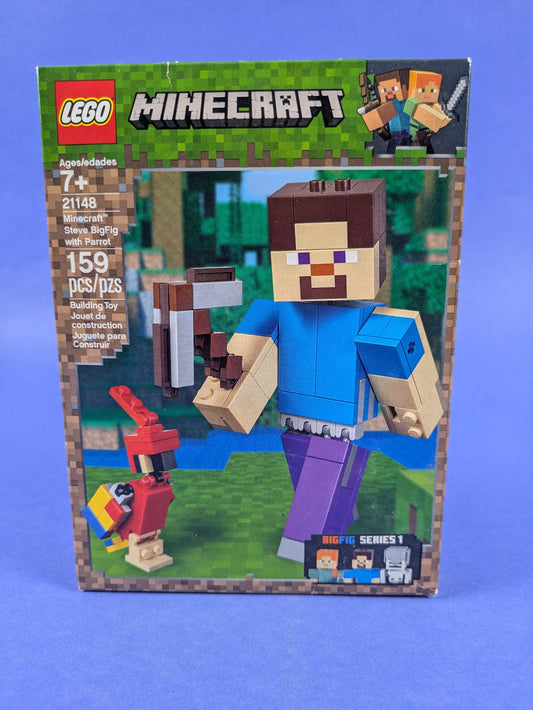 Lego Minecraft: BigFig: Minecraft Steve BigFig with Parrot Set 21148 BRAND NEW