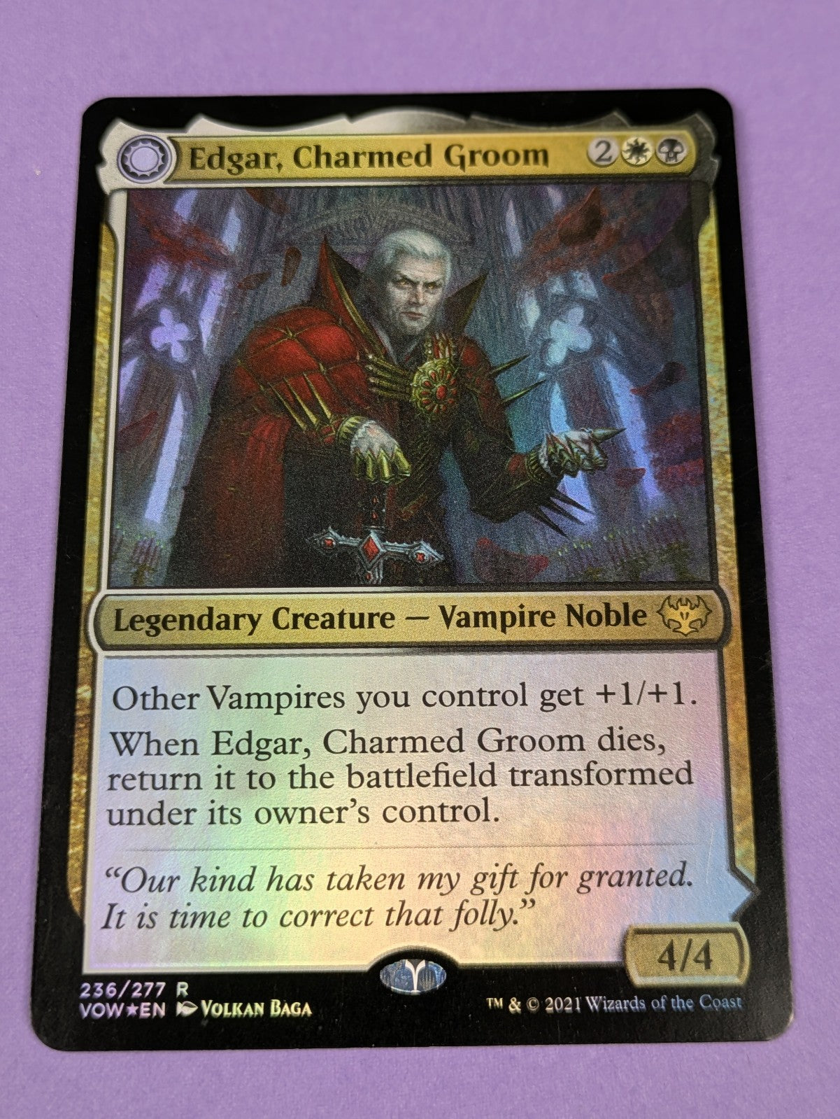 MTG Magic: Innistrad: Crimson Vow: Edgar, Charmed Groom Foil #236/277 Rare - LP