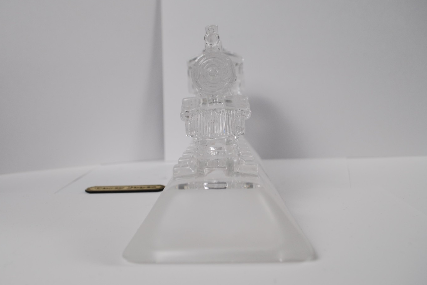 Hofbauer Magic Crystal Casey Jones USA Glass Train Locomotive Paperweight
