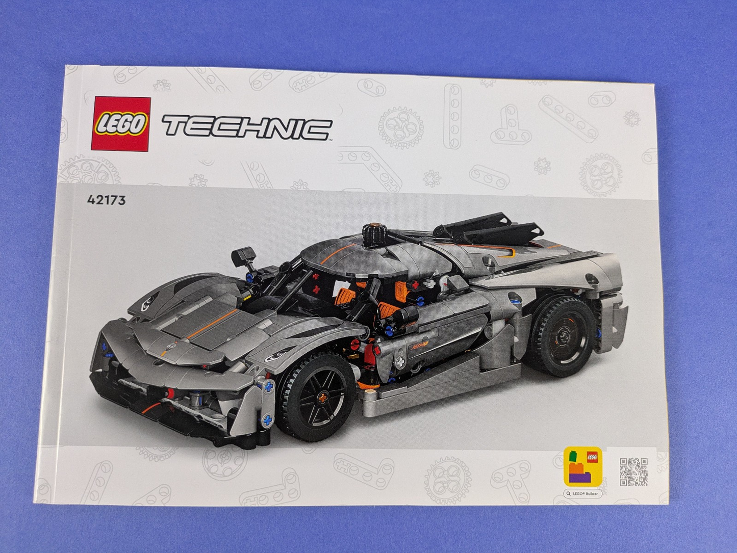 Lego Technic: Model: Koenigsegg Jesko Absolut Gray Hypercar Set 42173 Complete