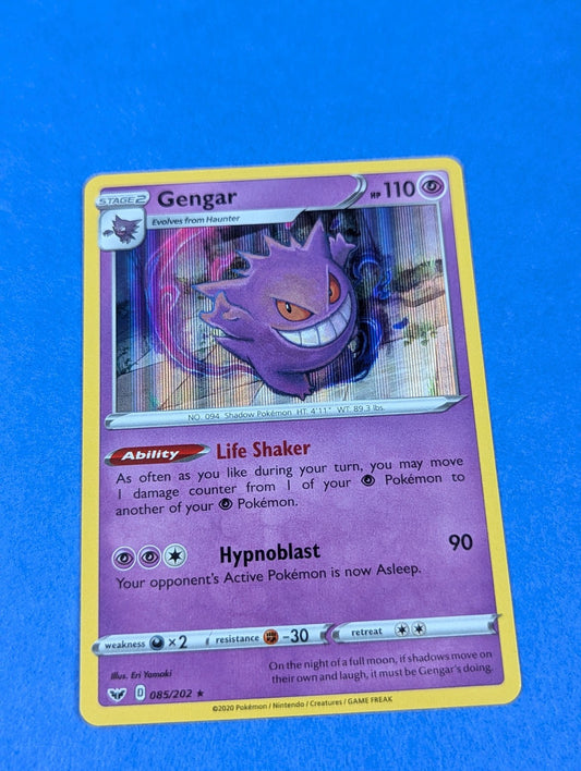Gengar - 085/202 - Holo Rare Sword & Shield - Pokemon Card - NM