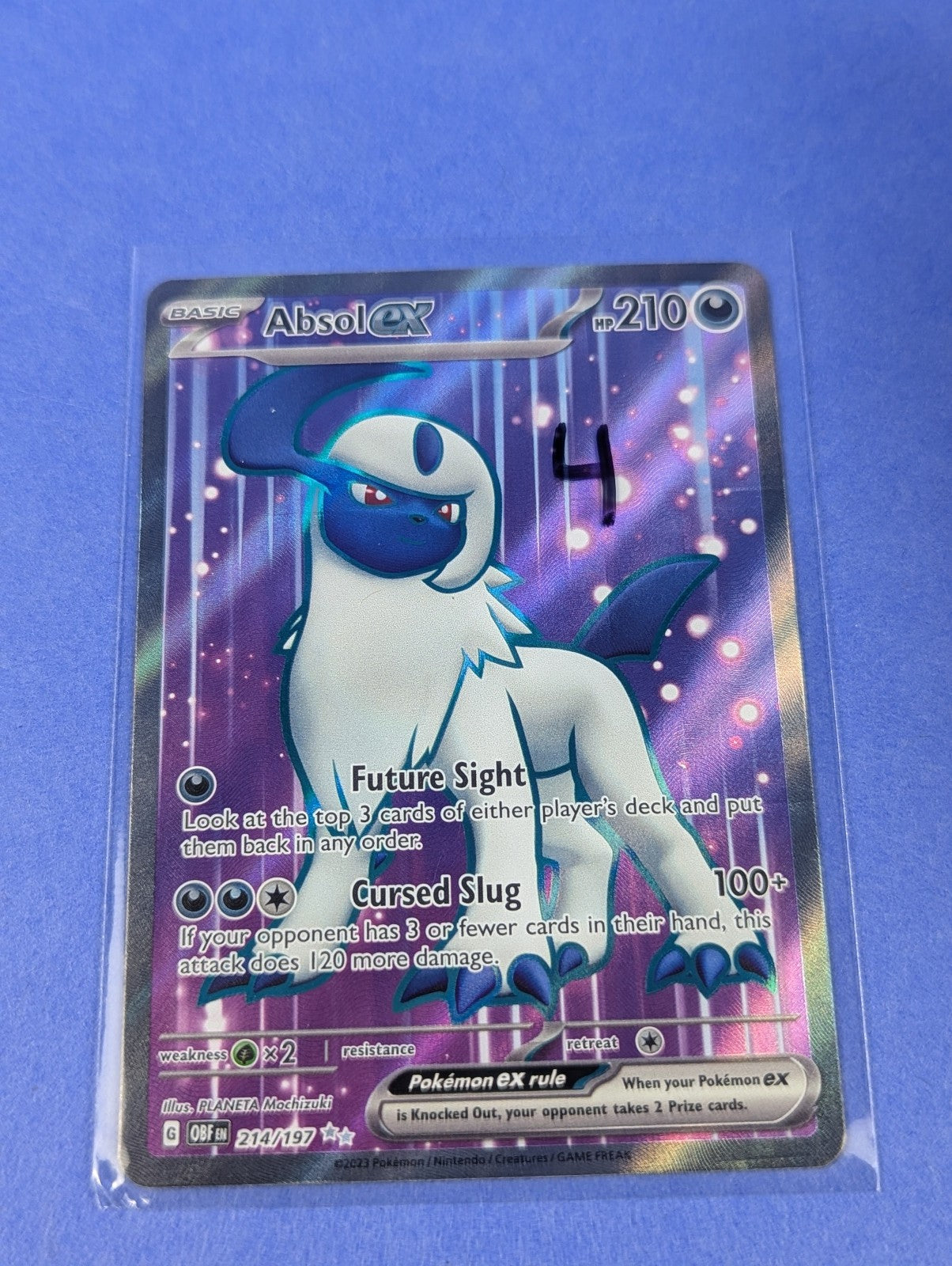 Absol ex - 214/197 - Full Art Ultra Rare Holo Obsidian Flames - Pokemon - LP