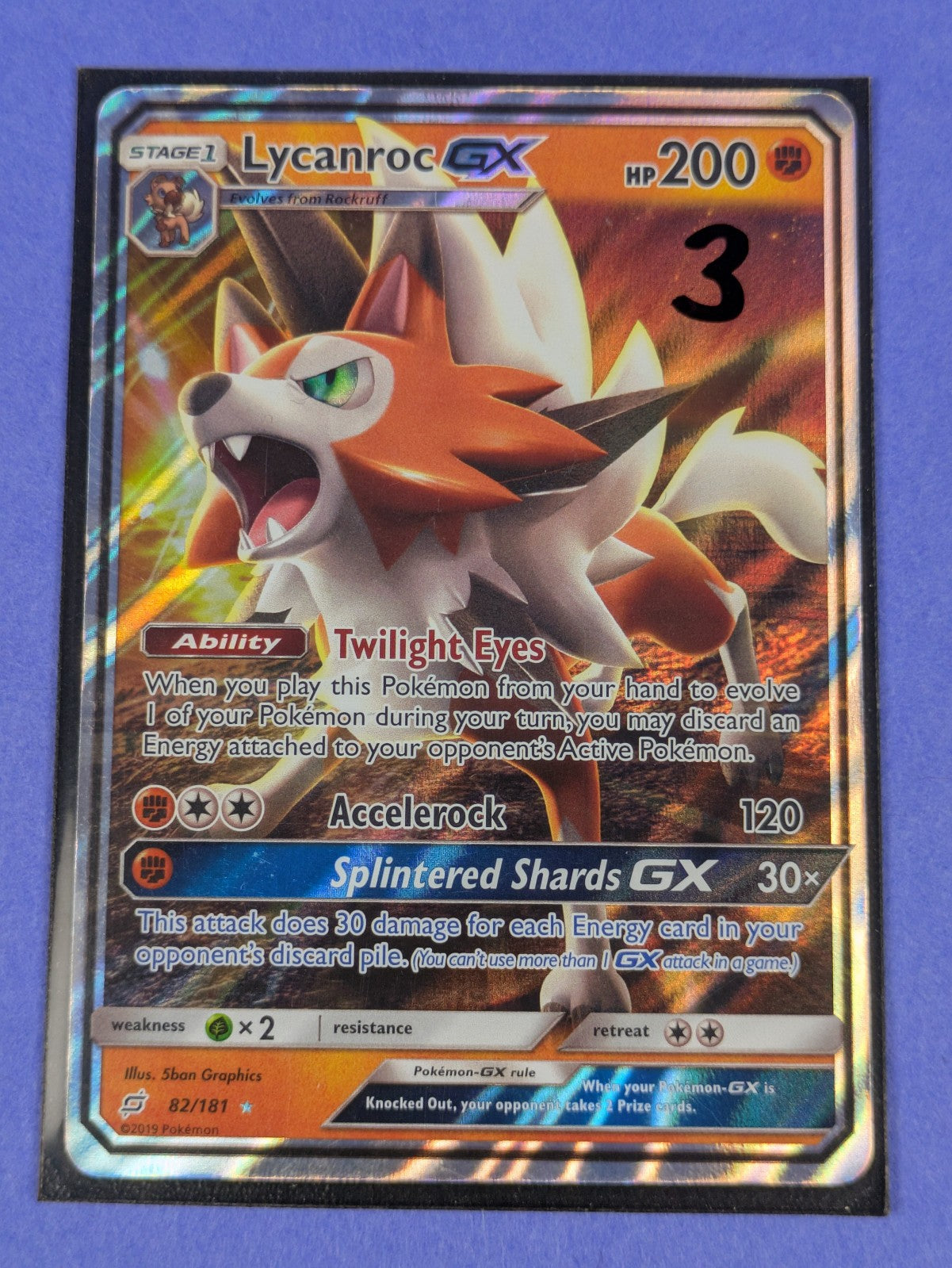 Lycanroc GX - 82/181 - Ultra Rare Holo Team Up - Pokemon Card - NM