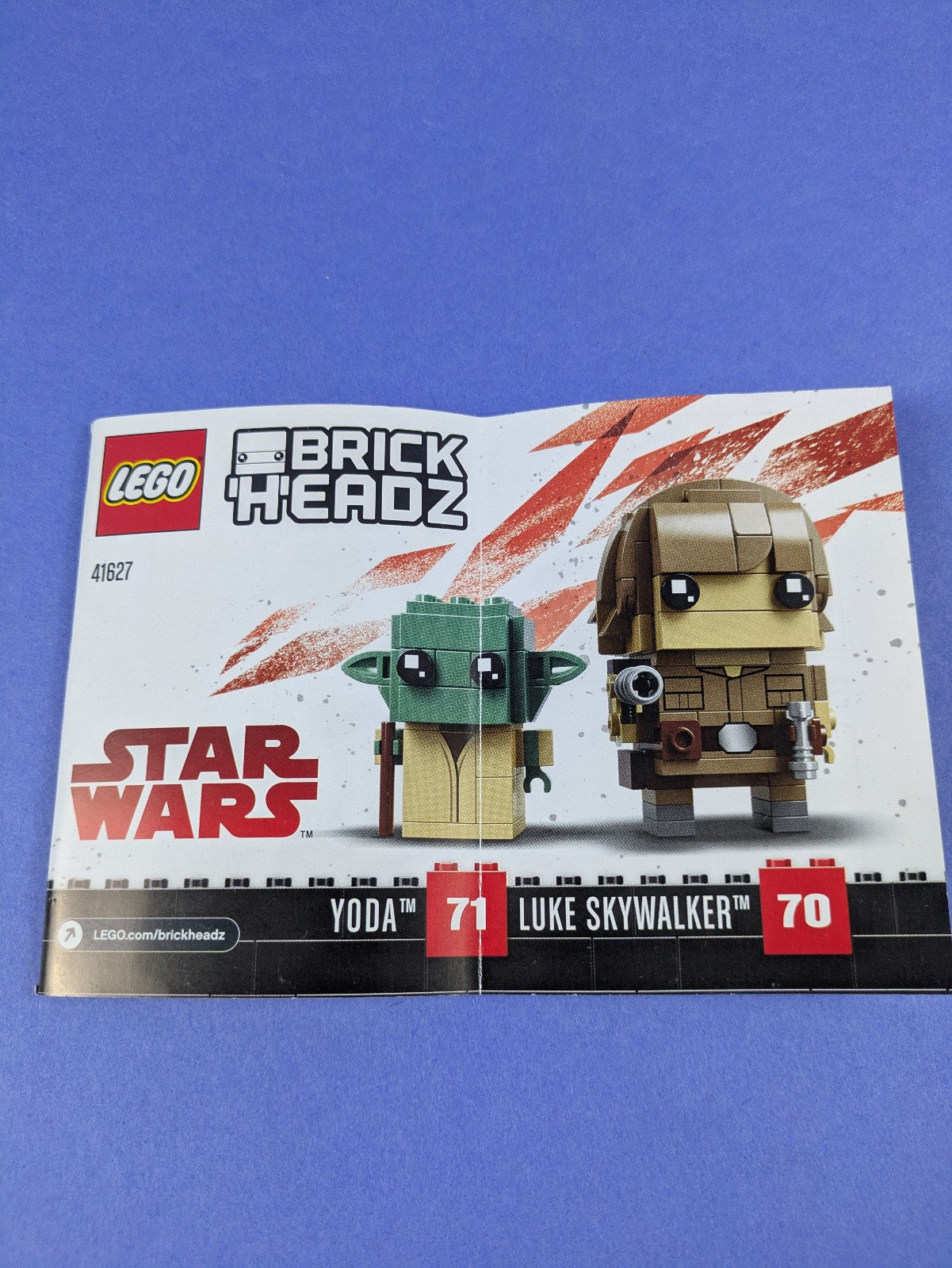 LEGO BrickHeadz Star Wars Luke Skywalker & Yoda 41627 Complete Set Pre-Owned