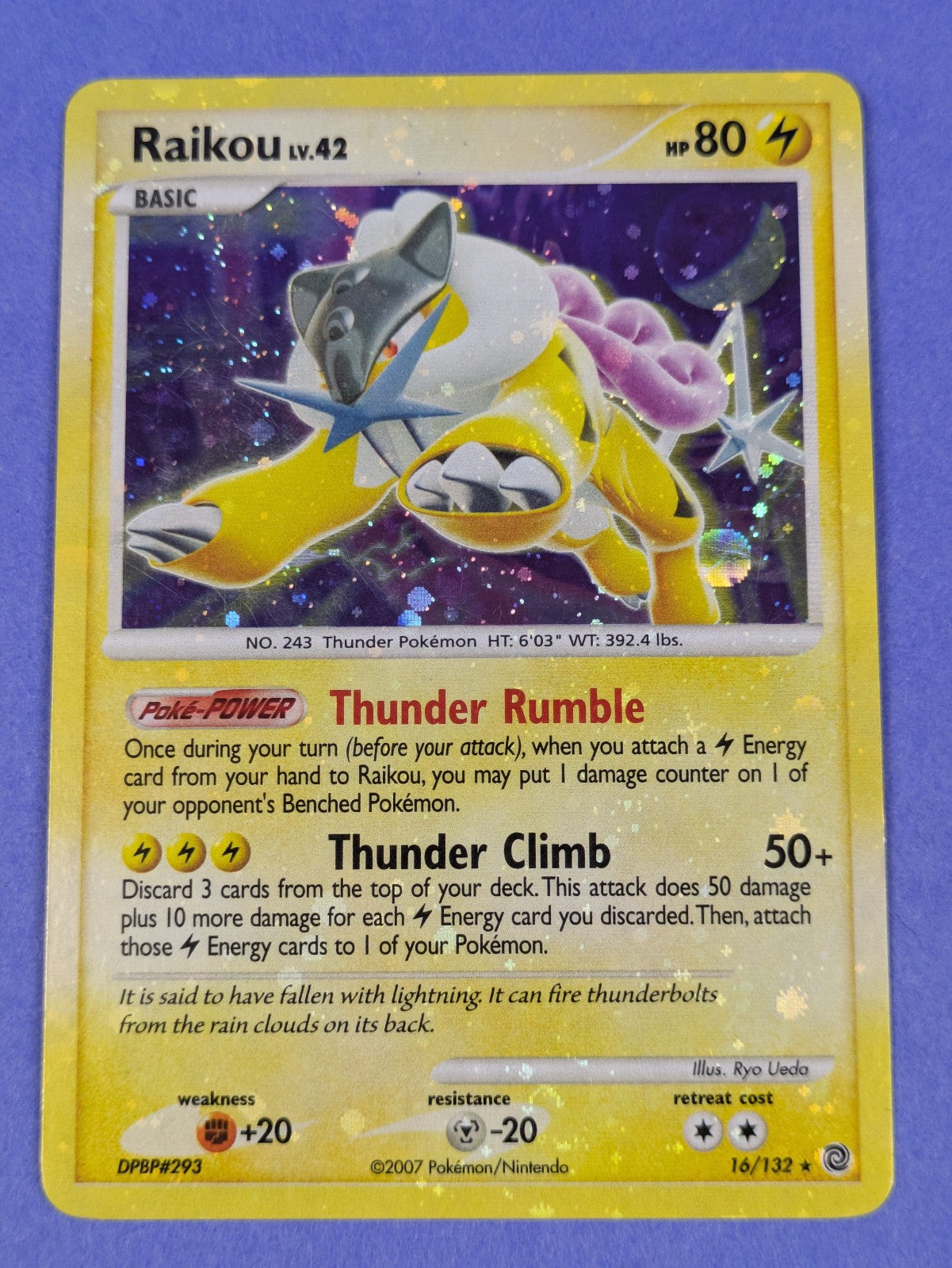 Raikou - 16/132 - Holo Rare Secret Wonders - Pokemon Card - LP