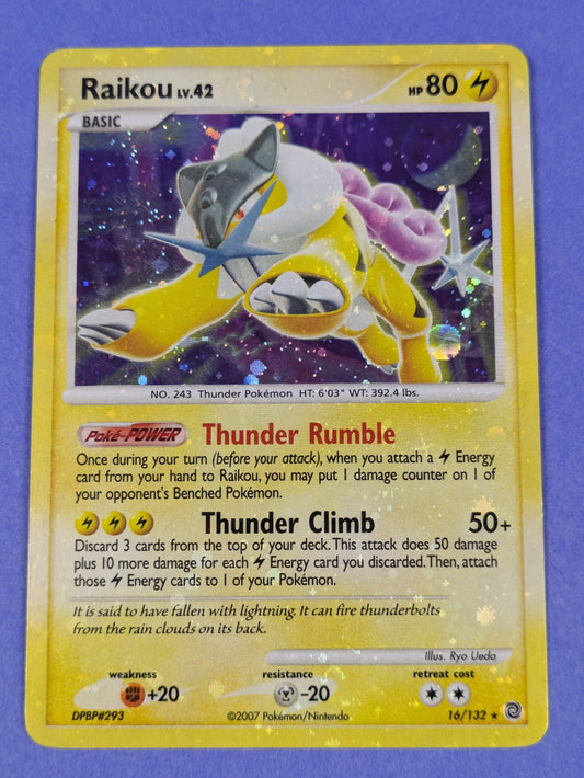 Raikou - 16/132 - Holo Rare Secret Wonders - Pokemon Card - LP