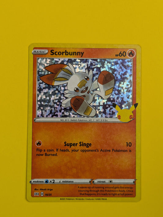 Scorbunny - 16/25 - 25th Anniversary Holo Promo  - Pokemon Card - NM