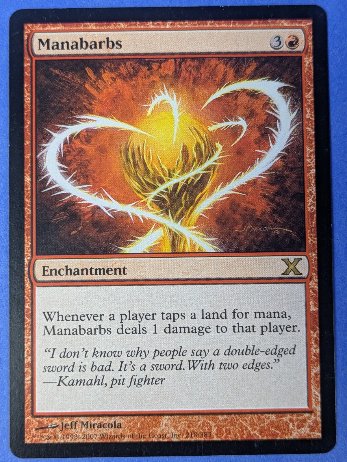 MTG Magic: Tenth Edition: Manabarbs #218/383 Rare - LP