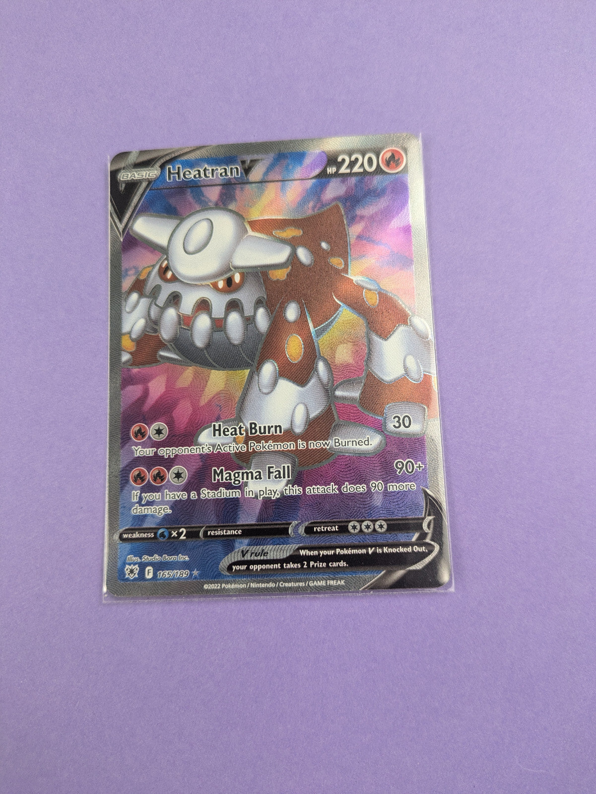 Heatran V - 165/189 - Full Art Ultra Rare Sword & Shield - Pokemon Card - NM