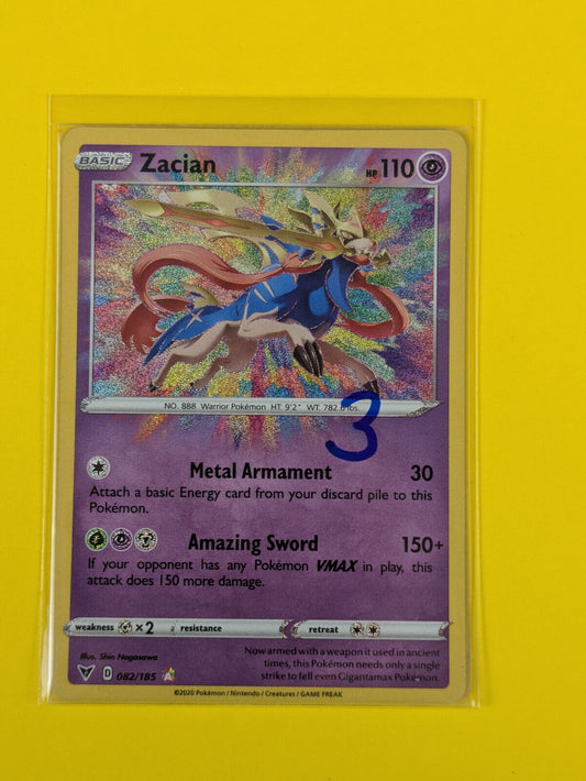 Zacian - 082/185 - Amazing Rare Vivid Voltage - Pokemon Card - NM