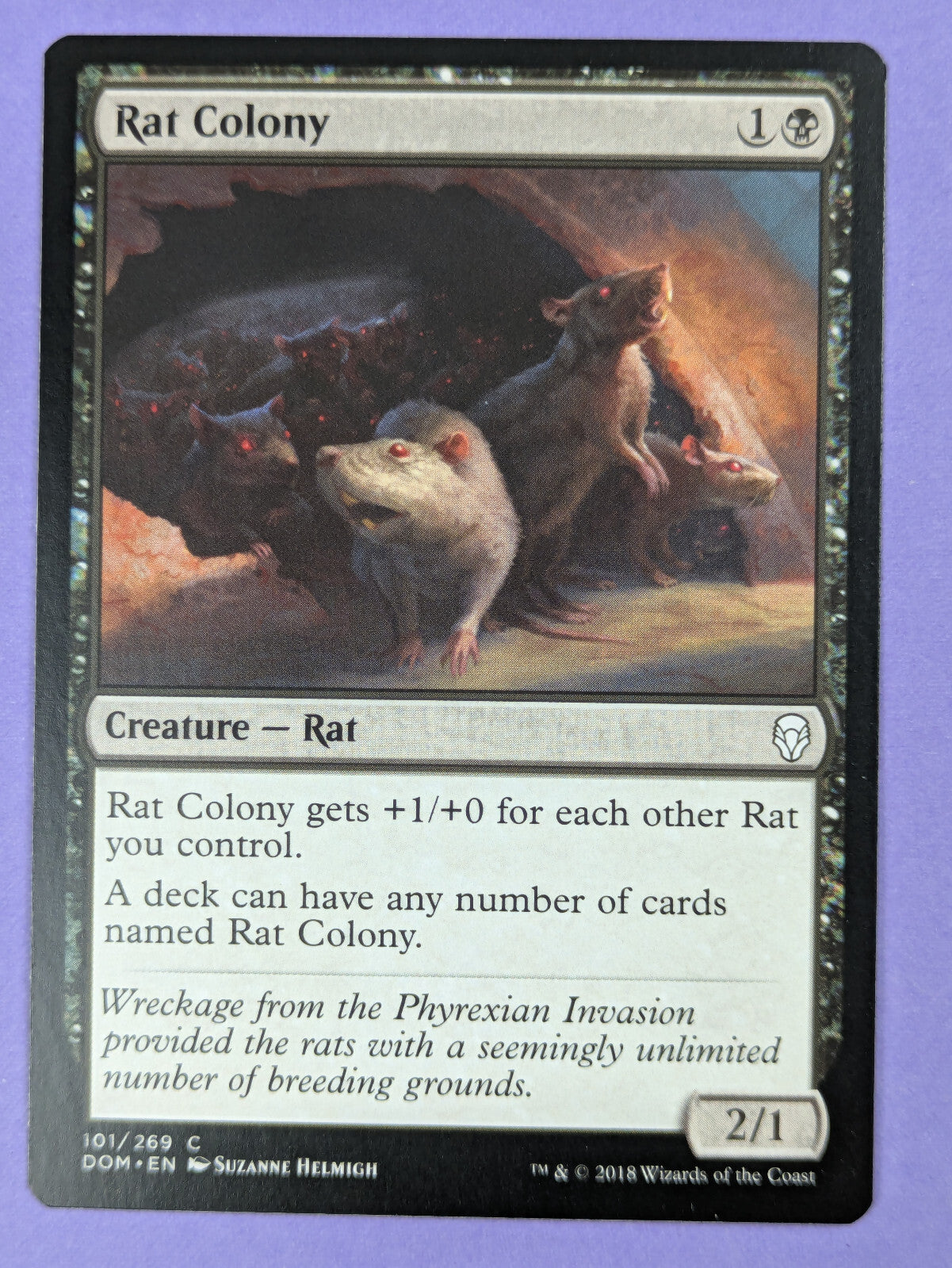 MTG Magic The Gathering: Dominaria: Rat Colony #101/269 Common - NM