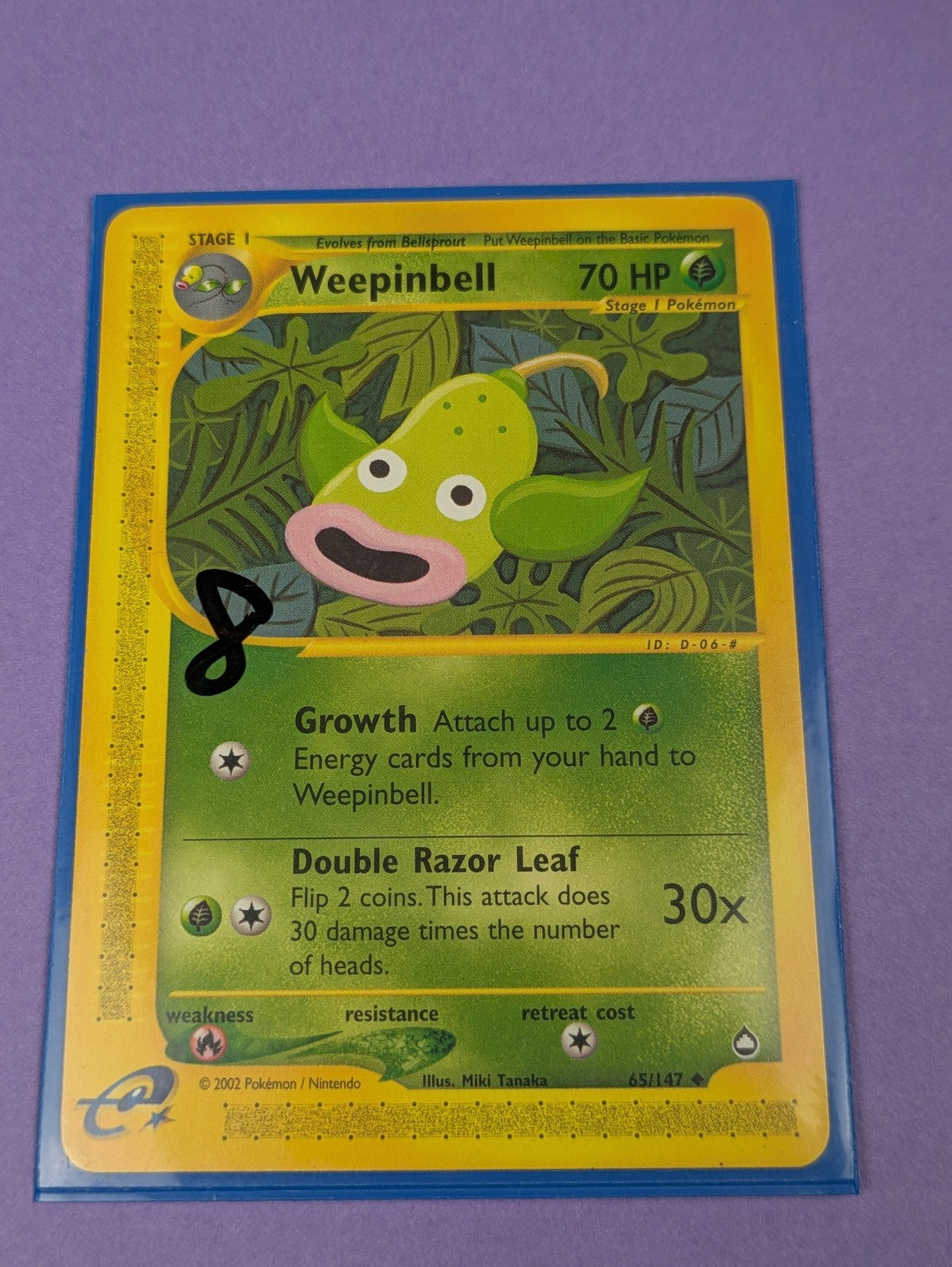 Weepinbell - 65/147 - Uncommon Aquapolis - Pokemon Card - NM