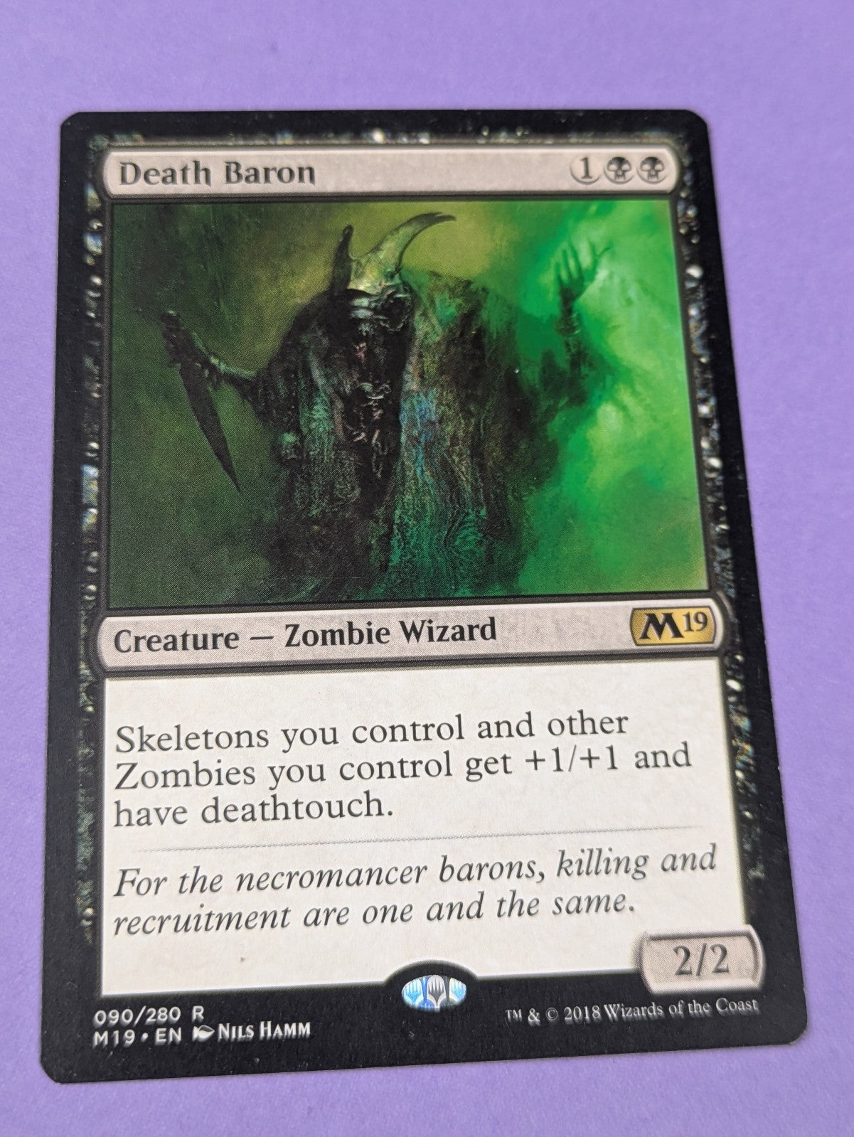MTG Magic the Gathering: Core Set 2019: Death Baron #090/280 Rare - NM