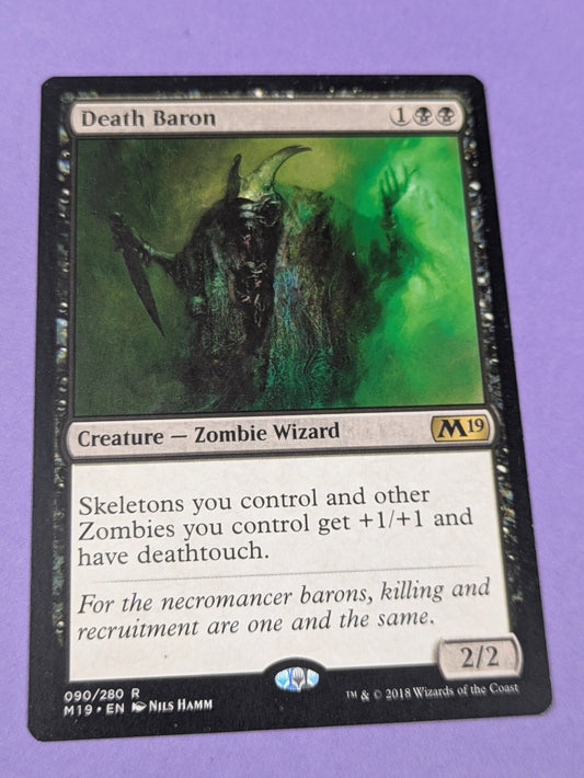 MTG Magic the Gathering: Core Set 2019: Death Baron #090/280 Rare - NM