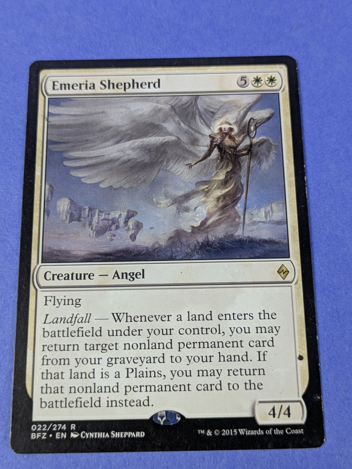 MTG Magic: Battle for Zendikar: Emeria Shepherd #022/274 Rare - LP