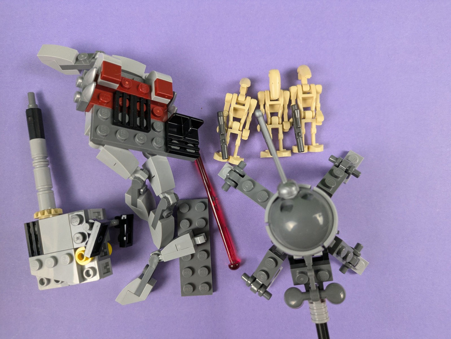 Lego Star Wars: AV-7 Cannon & Spider Droid + 3 Battle Droids Sets 75345 & 75337