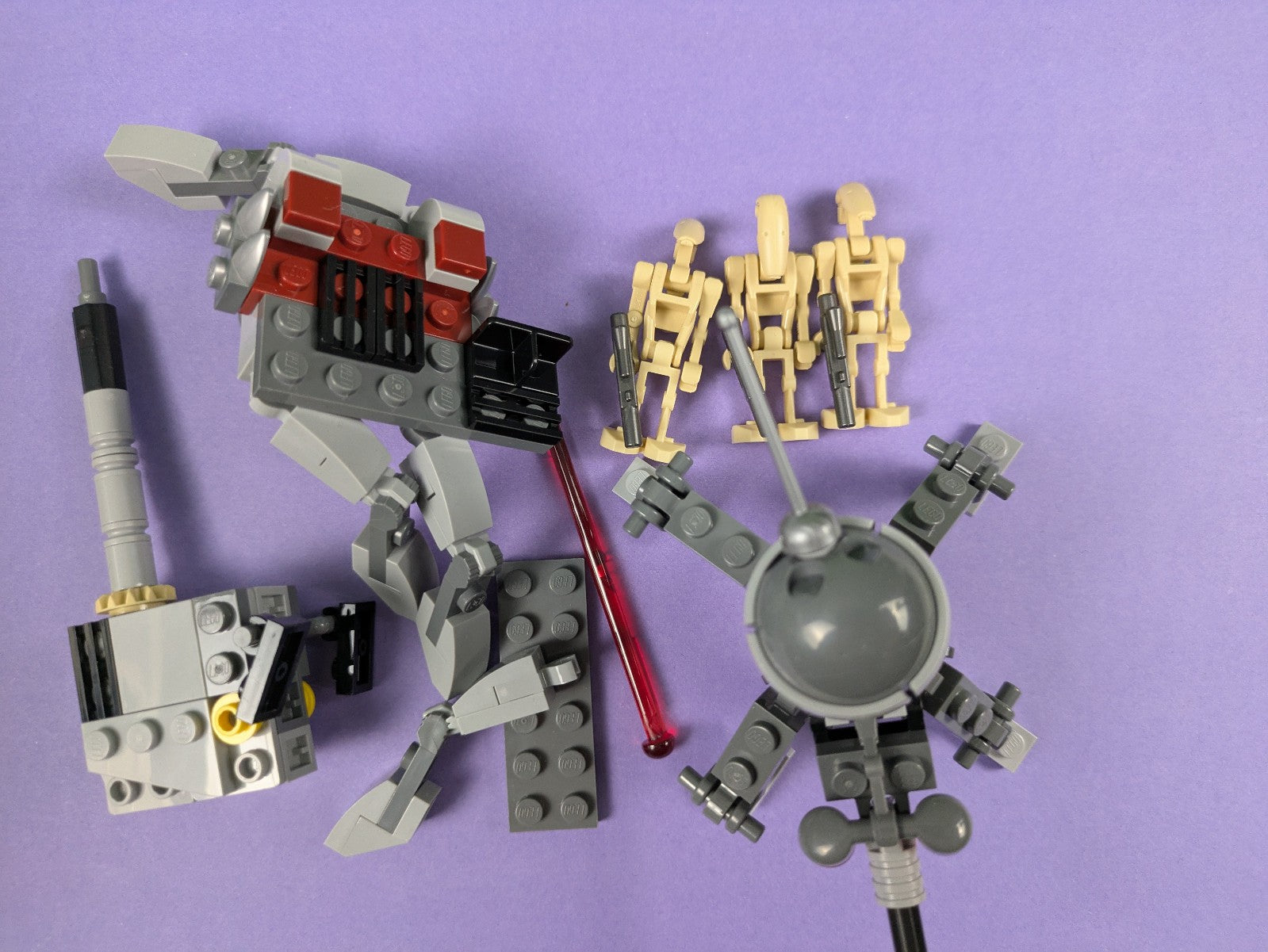 Lego Star Wars: AV-7 Cannon & Spider Droid + 3 Battle Droids Sets 75345 & 75337