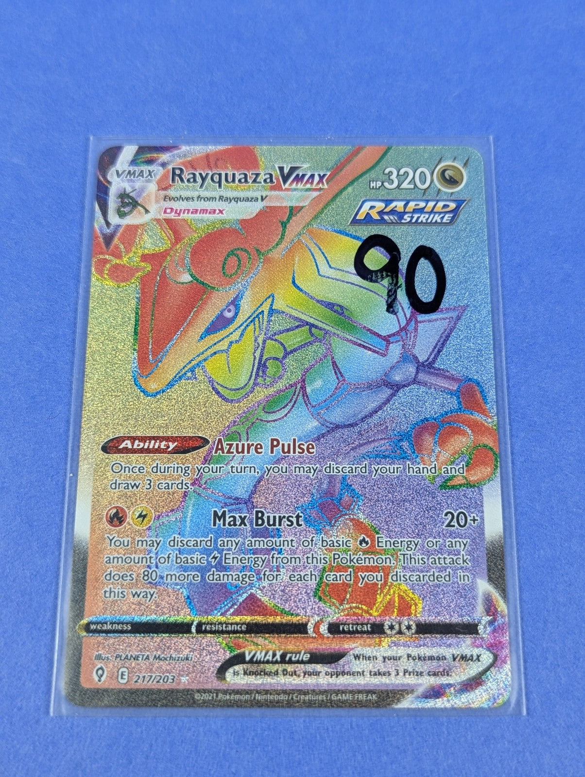 Rayquaza VMAX - 217/203 - Hyper Rare Evolving Skies - Pokemon Card - NM