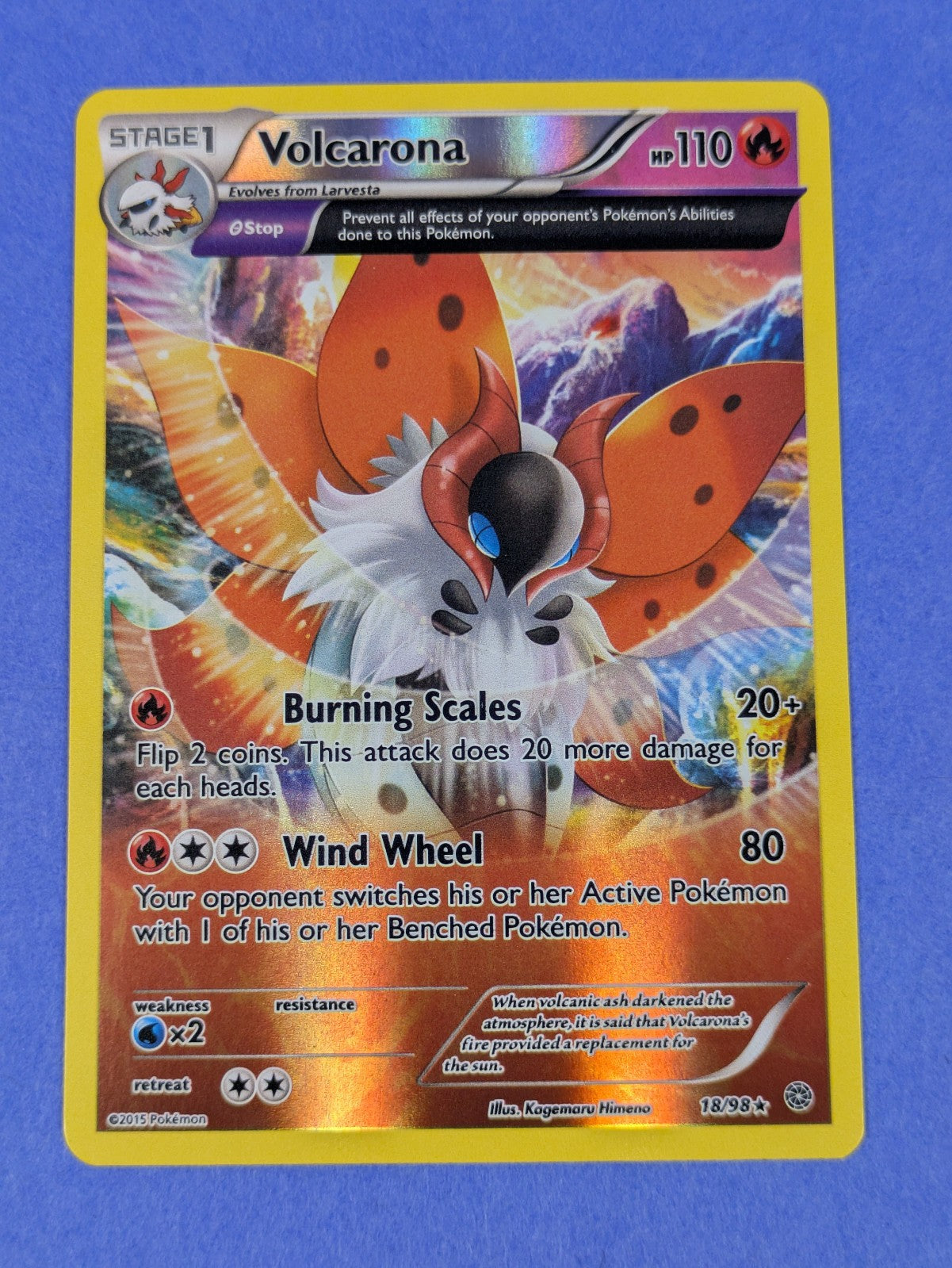 Volcarona - 18/98 - Rare Reverse Holo Ancient Origins - Pokemon Card - NM