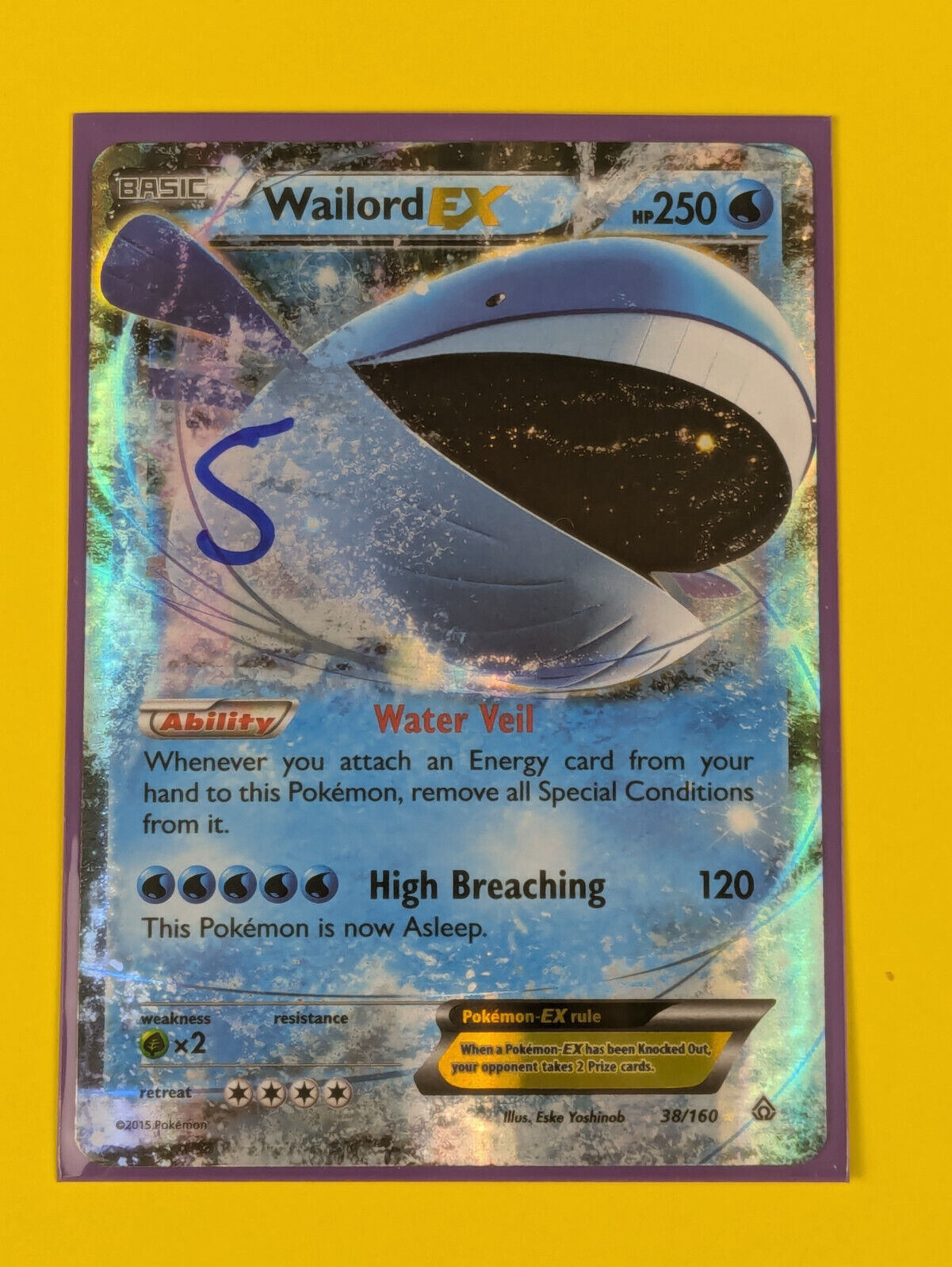 Wailord EX - 38/160 - Ultra Rare Primal Clash - Pokemon Card - NM