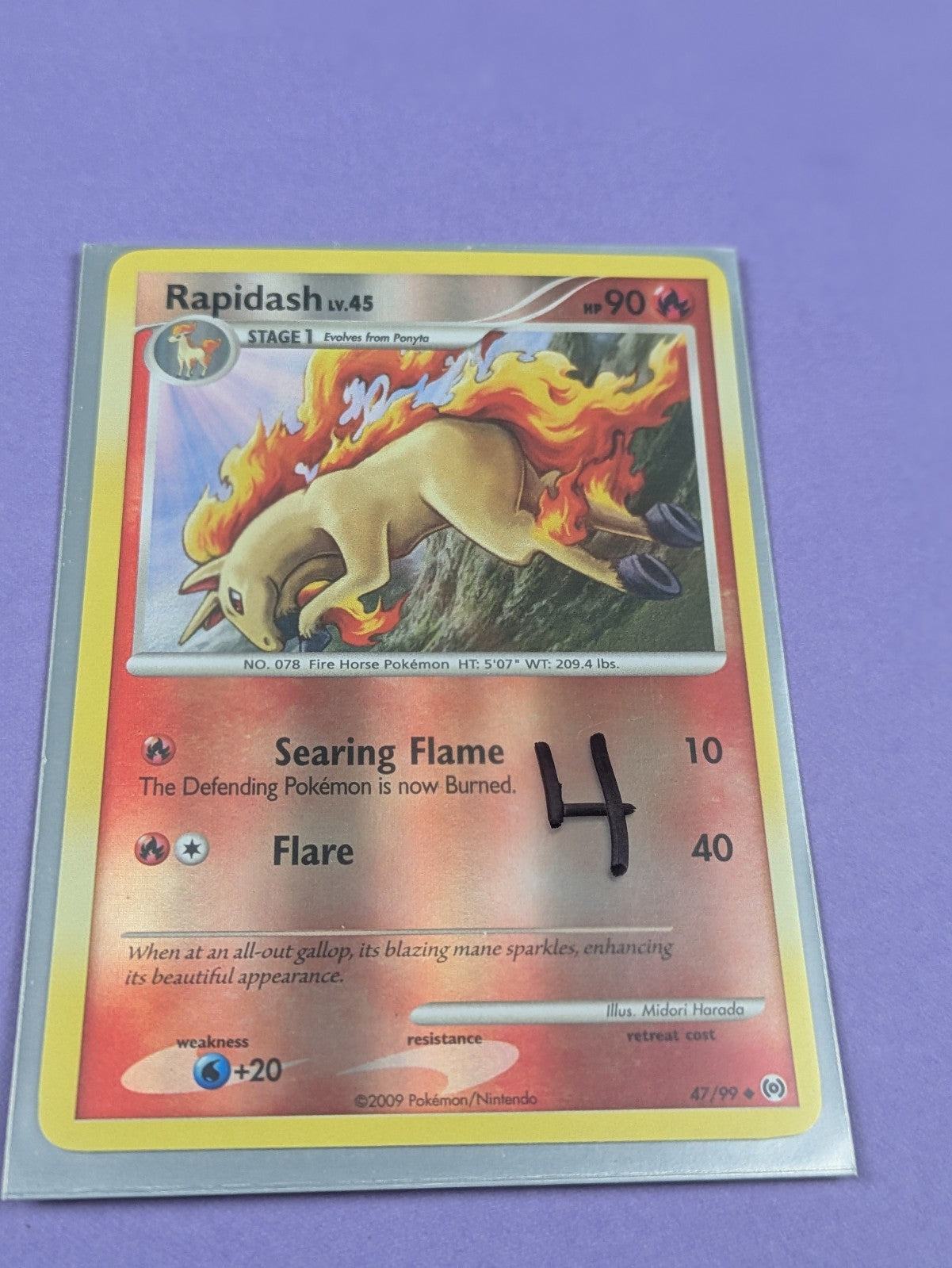 Rapidash - 47/99 - Uncommon Reverse Holo Arceus - Pokemon Card - NM