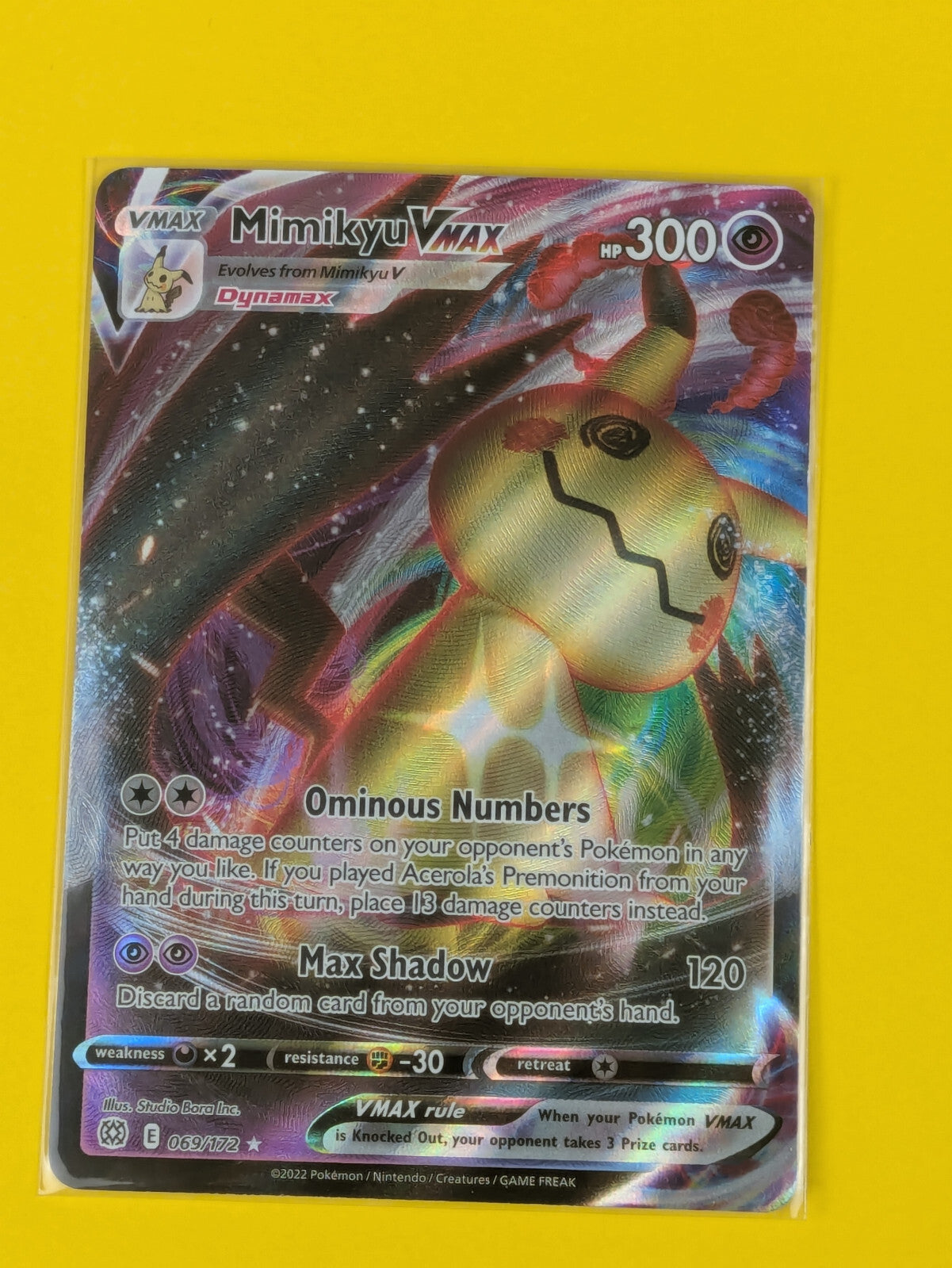 Mimikyu VMAX - 069/172 - Ultra Rare Brilliant Stars - Pokemon Card - NM