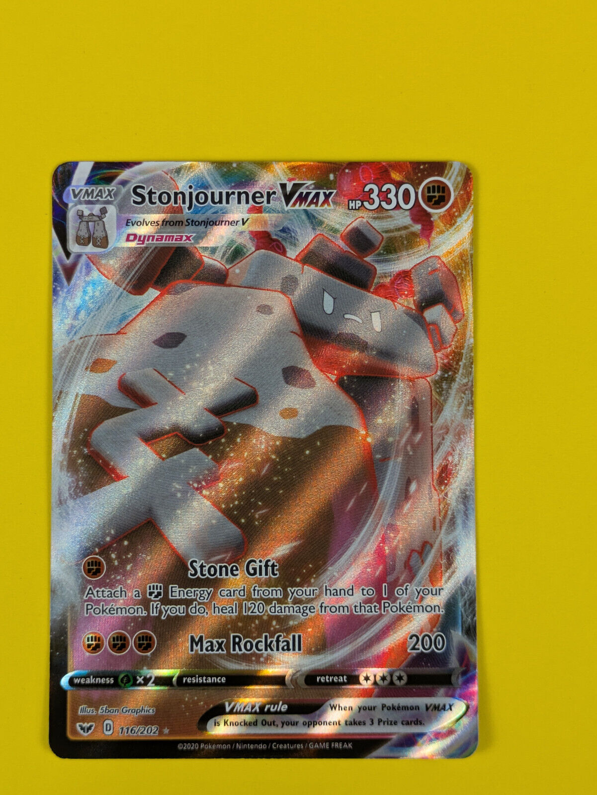 Stonjourner VMAX - 116/202 - Ultra Rare Sword & Shield - Pokemon Card - NM