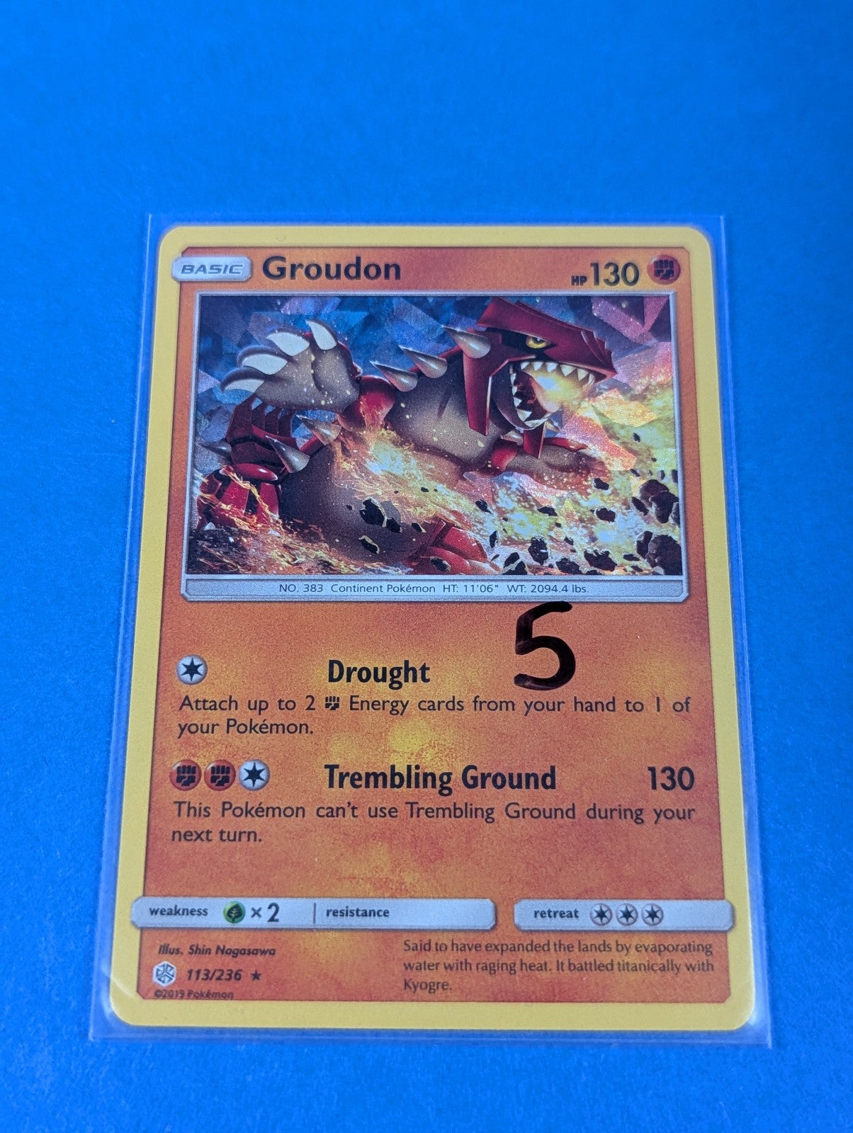 Groudon - 113/236 - Shattered Holo Rare Sun & Moon Promos - Pokemon Card - NM