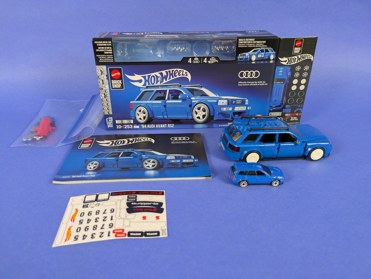 MATTEL Brick Shop Hot Wheels '94 Audi Avant RS2 Blue Car (253 pcs)