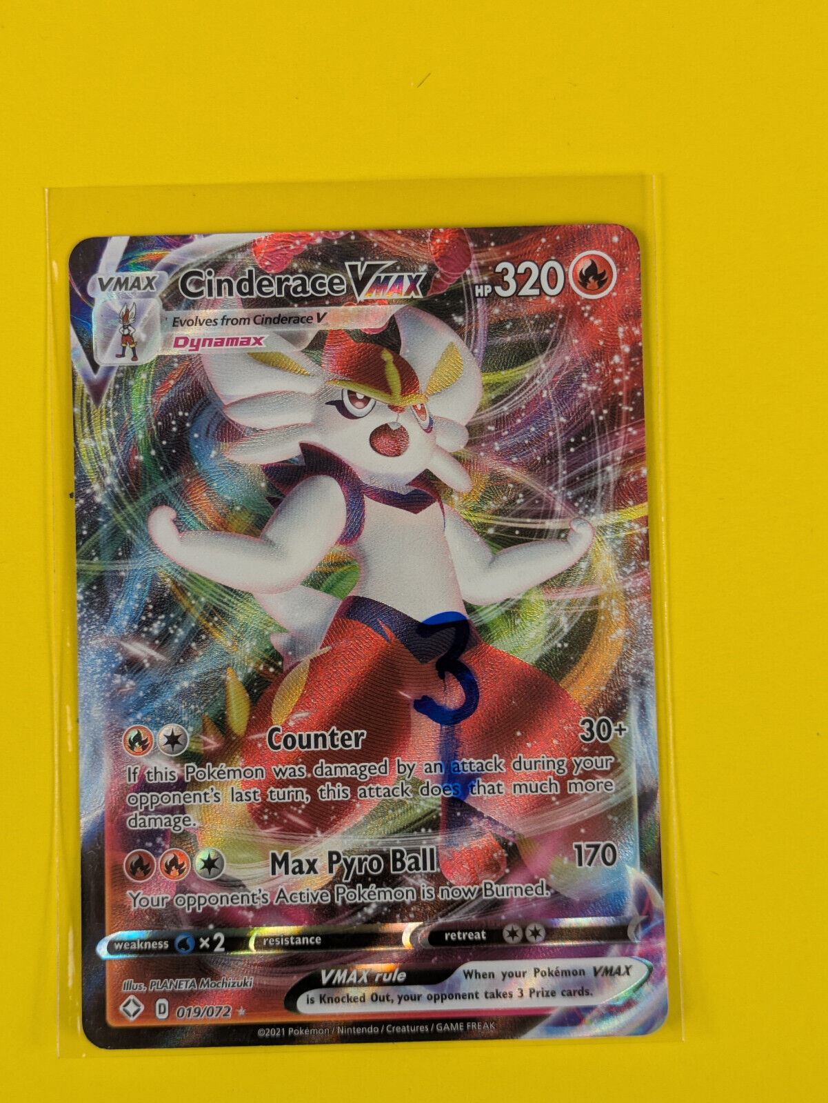 Cinderace VMAX - 019/072 - Ultra Rare Shining Fates - Pokemon Card - NM