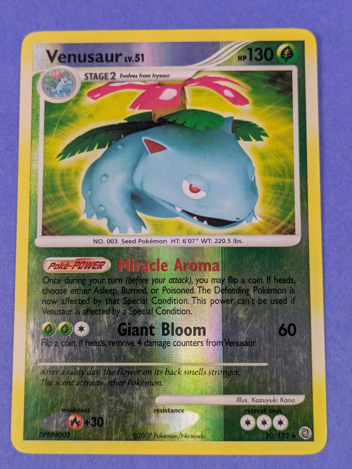 Venusaur - 20/132 - Rare Reverse Holo Secret Wonders - Pokemon Card - LP